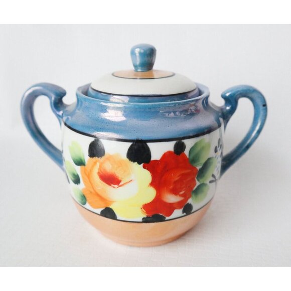 Vintage Luster Ware Teapot Creamer & Sugar With Lid Lusterware - Picture 6 of 8